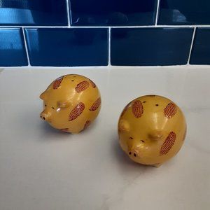 Rare- Corny Pigs Salt and Pepper Shakers by Clay Art
